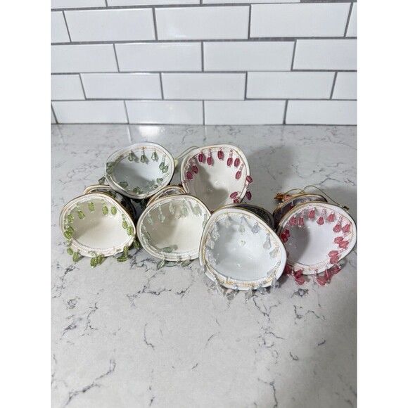 Thomas Kinkade Jeweled Tree Ornaments Bone China Bradford Exchange set of 6 - Picture 8 of 13